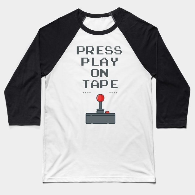 Press Play on Tape, Retro Baseball T-Shirt by BokeeLee